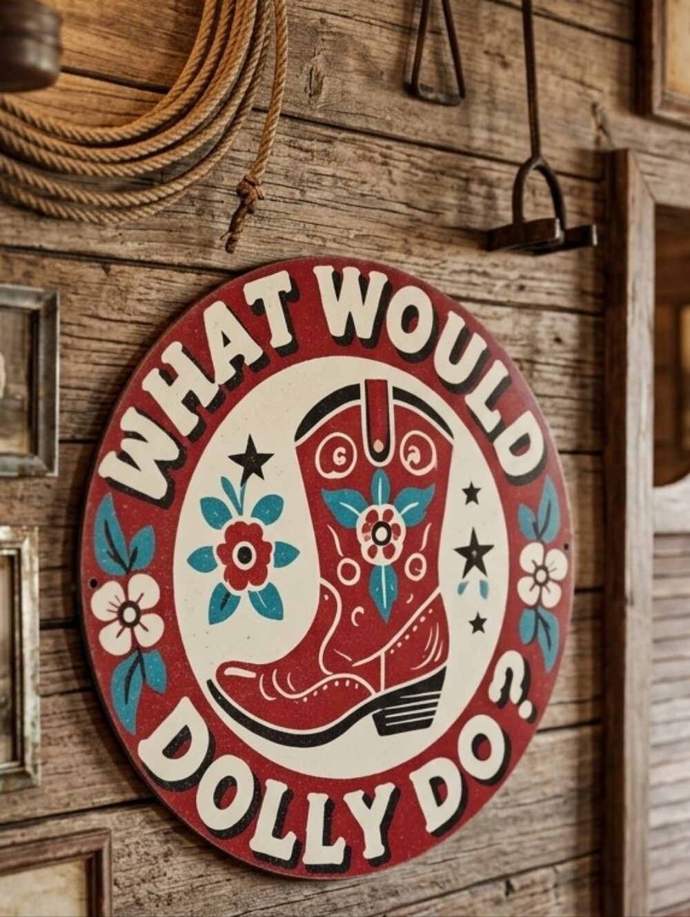 Inspirational Wooden Wall Decor 7in Dolly Theme Country Chic Design NWOT